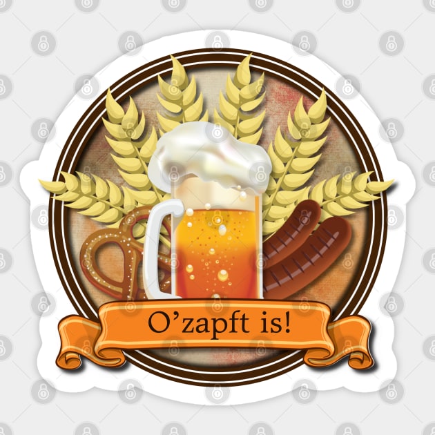 Oktoberfest Beer Sausage Pretzel Logo Sticker by HolidayBug